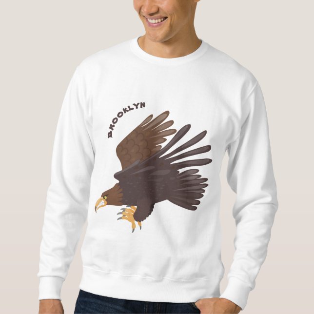 Sweatshirt dessin humoristique d'aigle royal (Devant)