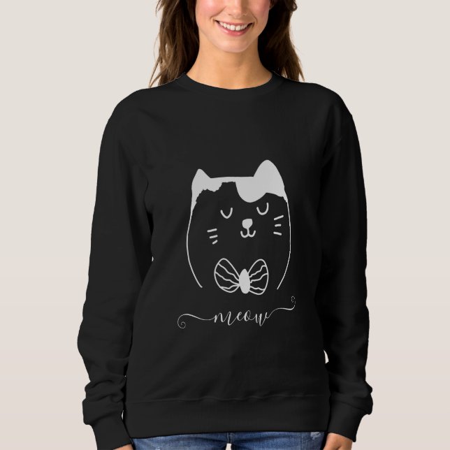 Sweatshirt Dessin Meow Cute Chat (Devant)