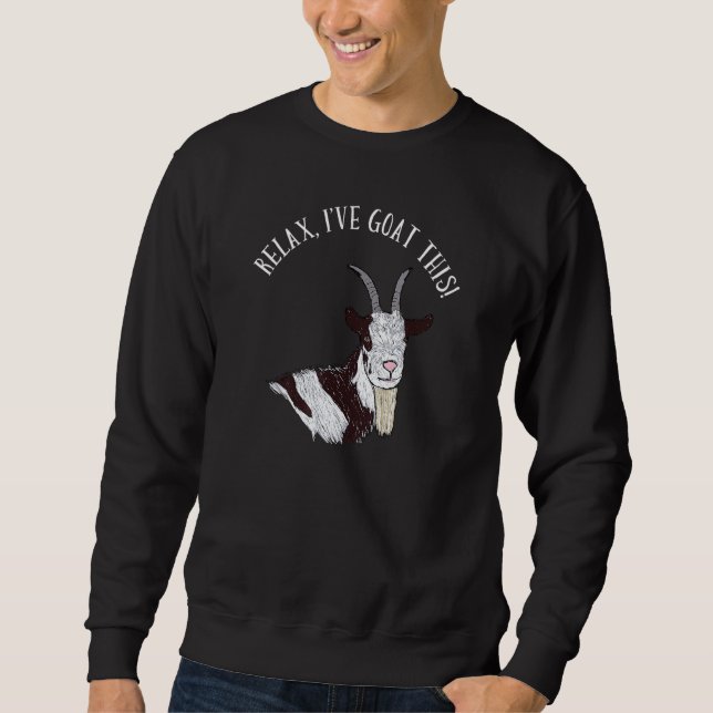 Sweatshirt Détendez-vous Chèvre de give Cette chèvre Illustra (Devant)