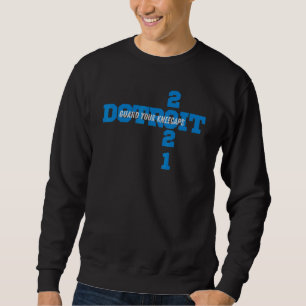 Sweatshirt Detroit Michigan Michigan Dimanche Lion Knee Casqu