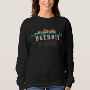 Sweatshirt Detroit Skyline Michigan Vintage Pride Retro 3