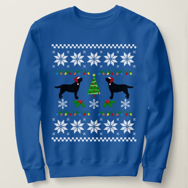 Sweatshirt Deux Black Labradors Père Noël Motif de Noël (Design devant)