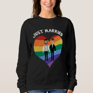 Sweatshirt Deux Chambres Juste Marié Gay Mariage Party Tee LG