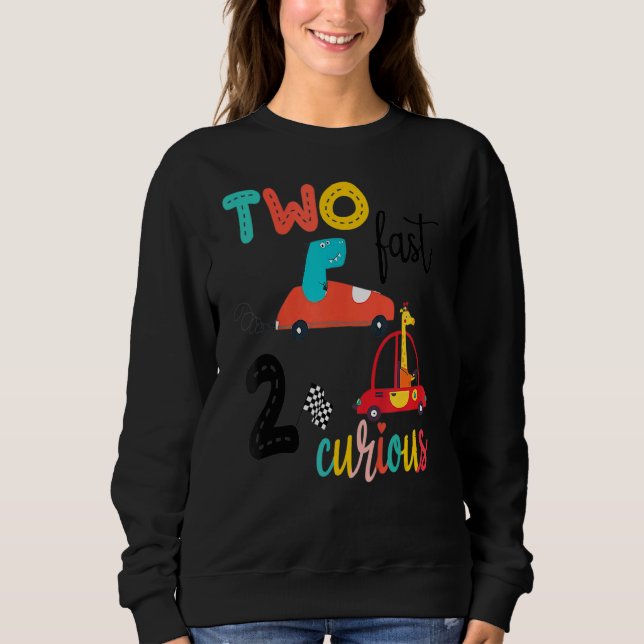 Sweatshirt Deux Fast 2 Curious Racing 2nd Birthday Boy Top Bi (Devant)