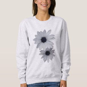 Sweatshirt deux fleurs blanches