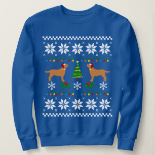 Sweatshirt Deux Fox Red Labradors Père Noël Motif de Noël