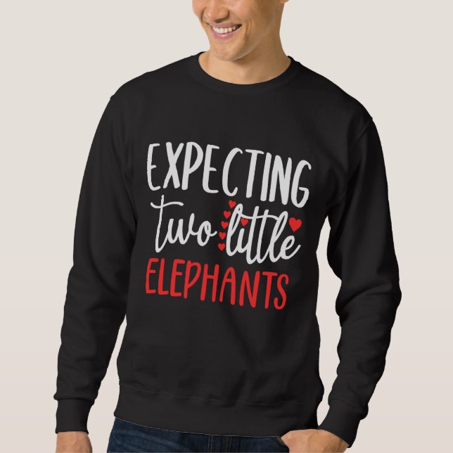 Sweatshirt Deux petits éléphants jumeaux de grossesse (Devant)