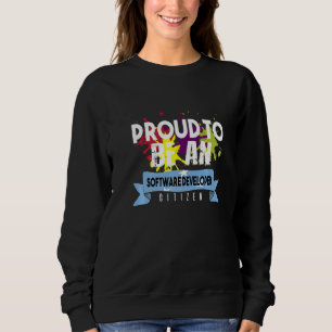 Sweatshirt Développeur de logiciels fier citoyen profession c