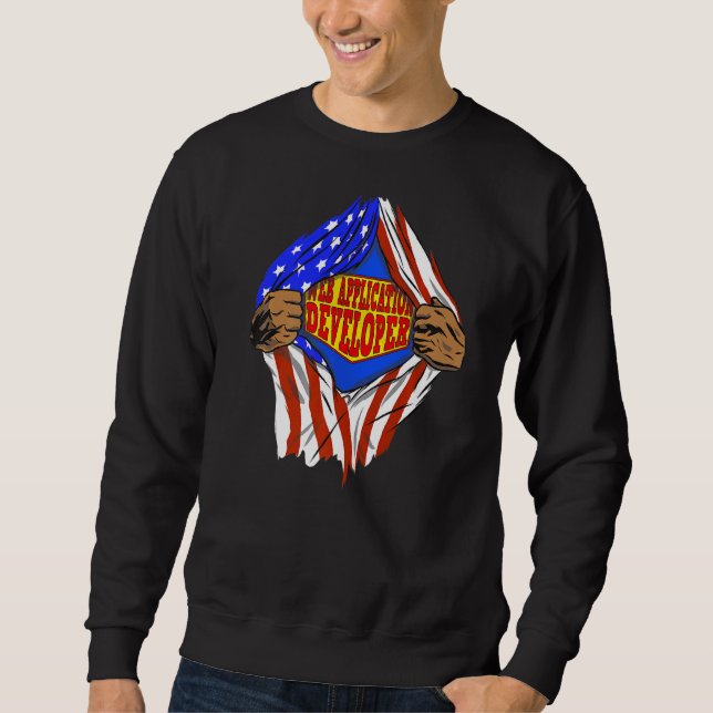 Sweatshirt Développeur Web d'Application Super Héros Emploi (Devant)