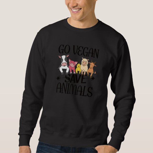 Sweatshirt Devenez Végétalien Sauvez Les Animaux Premium (Devant)