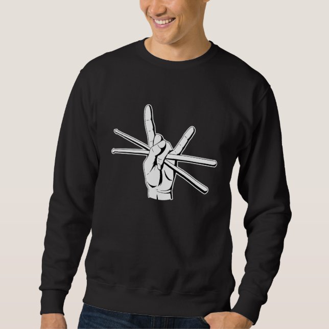 Sweatshirt Devil Horns Rock Drummer (Devant)