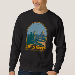 Sweatshirt Devils Tower Monument national Prairie Chien Vinta