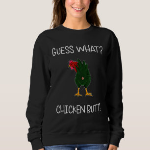 Sweatshirt Devinez Chicken Butt blagues Humour Cool Retro