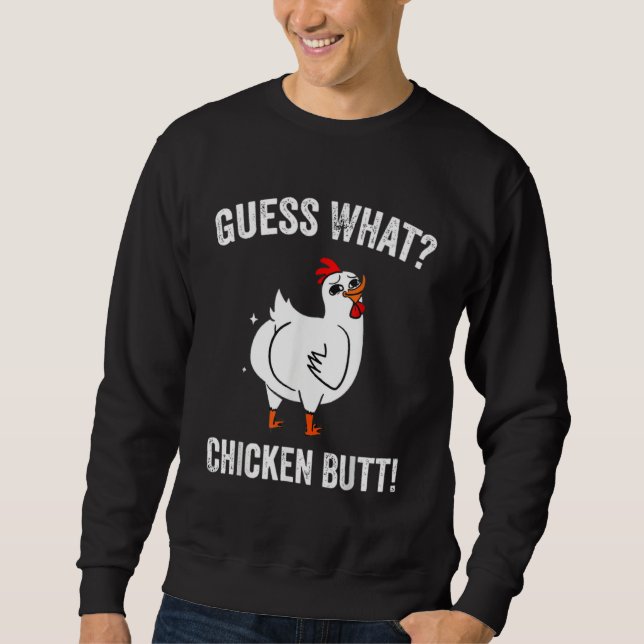 Sweatshirt Devinez quel animal est le derrière de poulet Mign (Devant)