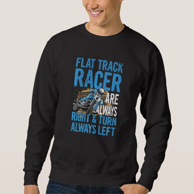 Sweatshirt Devis de moto de piste plate de course pour un Fla (Devant)