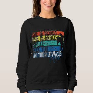 Sweatshirt Devis D'Humour Pour Fille Taekwondo Pour Instructo