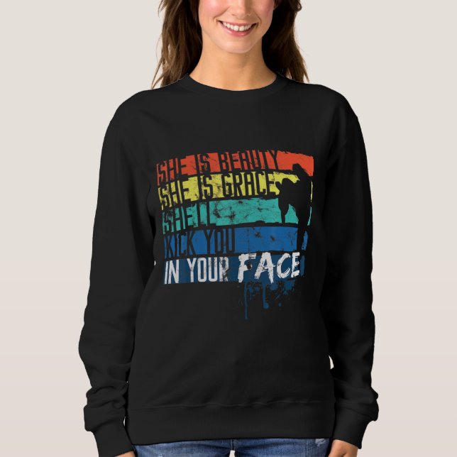 Sweatshirt Devis D'Humour Pour Fille Taekwondo Pour Instructo (Devant)