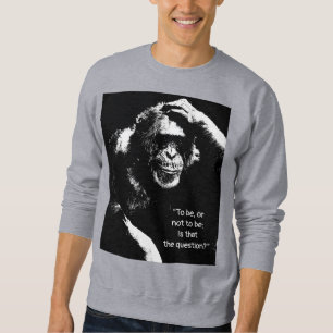 Sweatshirt Devis être ou ne pas être Hommes gris avant Imprim