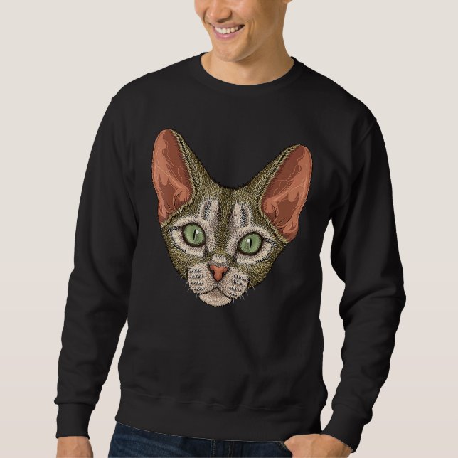 Sweatshirt Devon Rex Face Cute Devon Rex Rex Cat race Animal (Devant)