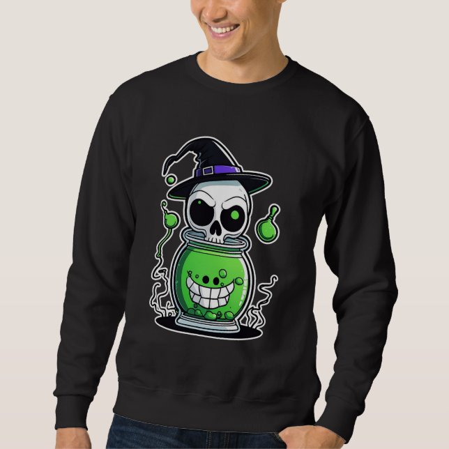 Sweatshirt d'Halloween pour le crâne et le poison (Devant)