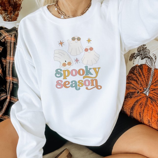 Sweatshirt d'Halloween rétro Cute Ghost (Créateur téléchargé)