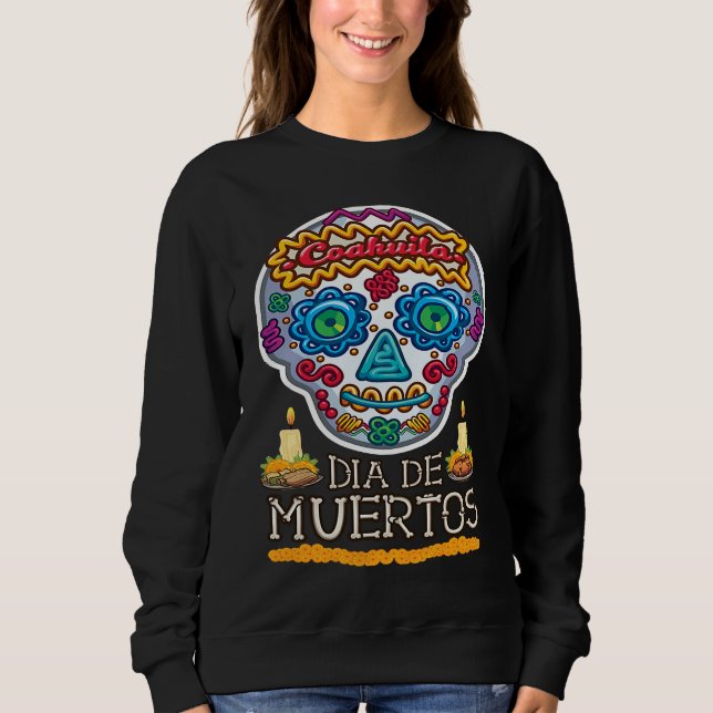Sweatshirt Dia de los muertos calavera de azucar Coahuila (Devant)