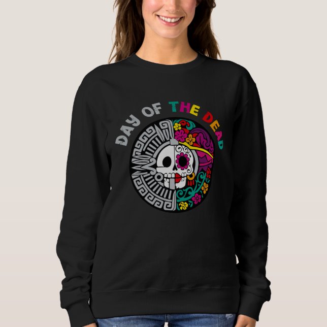 Sweatshirt Dia De Los Muertos Sugar Skull Halloween Day Of Th (Devant)