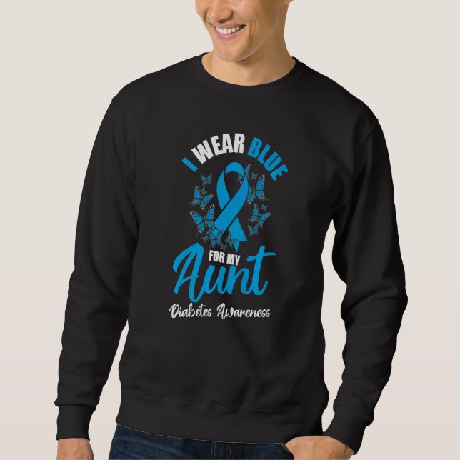 Sweatshirt Diabetes Awareness November I Wear Blue For My Aun (Devant)