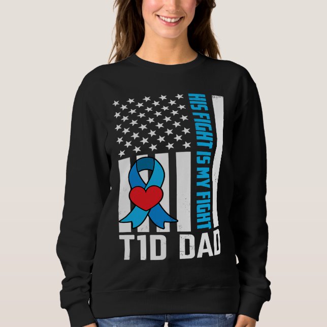 Sweatshirt Diabetes Warrior T1D Dad American Flag Diabetes Aw (Devant)