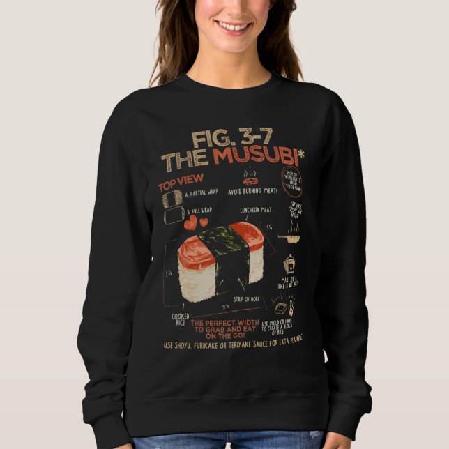 Sweatshirt Diagramme d'instruction alimentaire Spam Musubi ja (Devant)