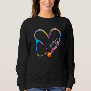 Sweatshirt Dialyse Infirmière Watercol Love Coeur Stethoscope