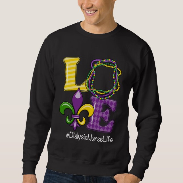 Sweatshirt Dialysis Nurse Nurse Mardi Gras Leopard Festival P (Devant)