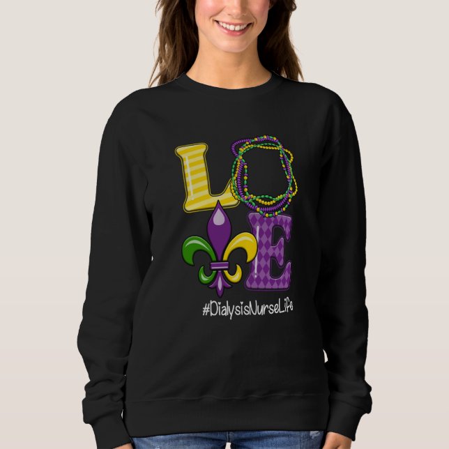 Sweatshirt Dialysis Nurse Nurse Mardi Gras Leopard Festival P (Devant)