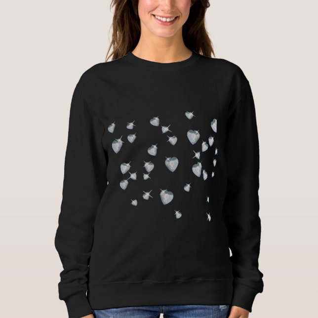 Sweatshirt Diamants de scintillement de cœur (Devant)