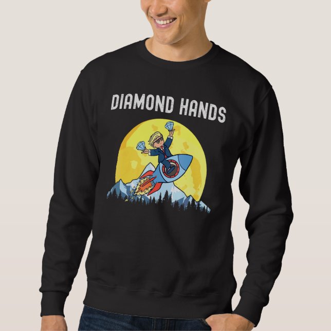 Sweatshirt Diamond Mains Wallstreetbets Amc Au Mème Lune (Devant)