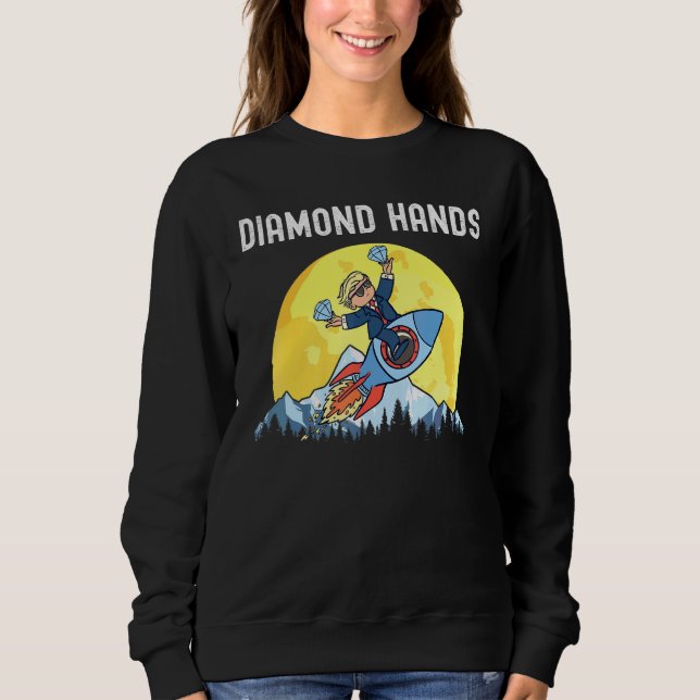Sweatshirt Diamond Mains Wallstreetbets Amc Au Mème Lune (Devant)