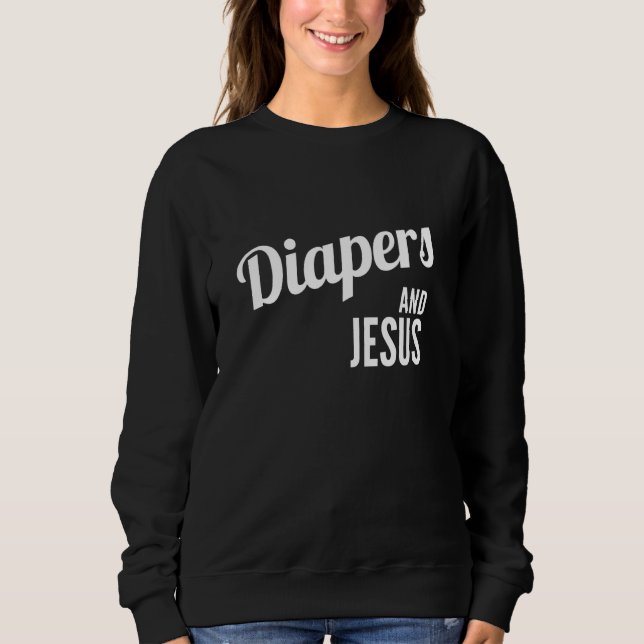 Sweatshirt Diapeurs Et Jésus, Fun Christian Script Baby Showe (Devant)