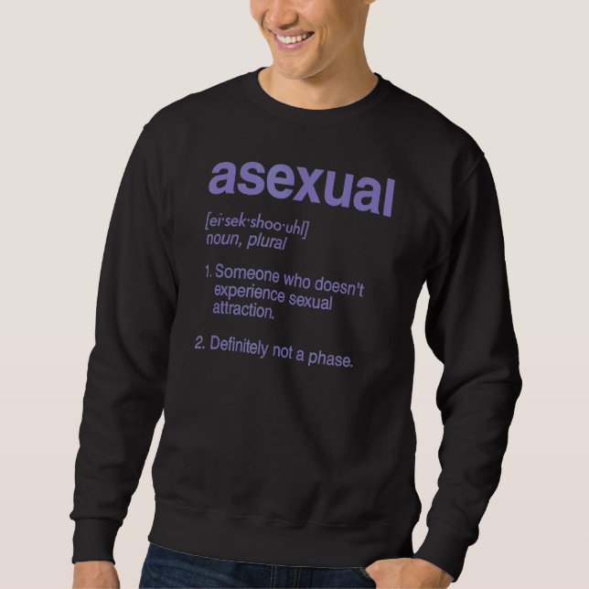 Sweatshirt Dictionnaire Asexuel Définition Pas Une Phase Mign (Devant)