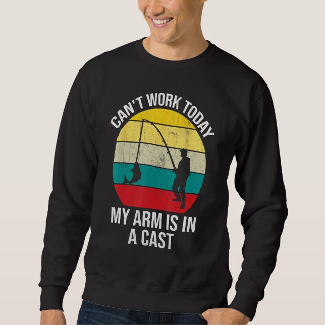 Sweatshirt Dicton de pêche  Impossible de travailler aujourd' (Devant)