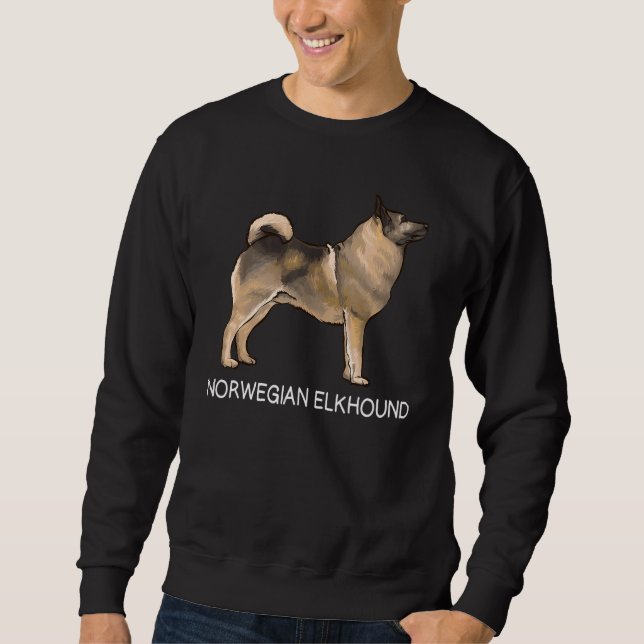 Sweatshirt Dien Elkhound Norvégien Fou Chien (Devant)