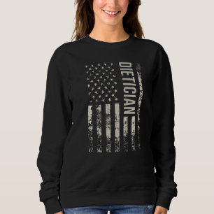 Sweatshirt Diététiste Premium Drapeau Américain US Vintage