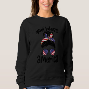Sweatshirt Dieu Béni Amérique Drapeau Thème Maman 4 juillet M