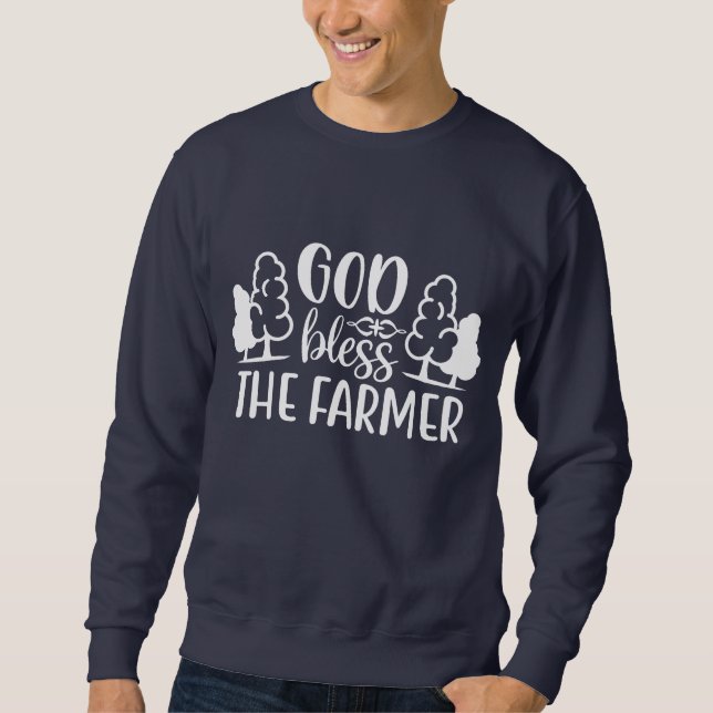 Sweatshirt Dieu bénisse le mot fermier art (Devant)