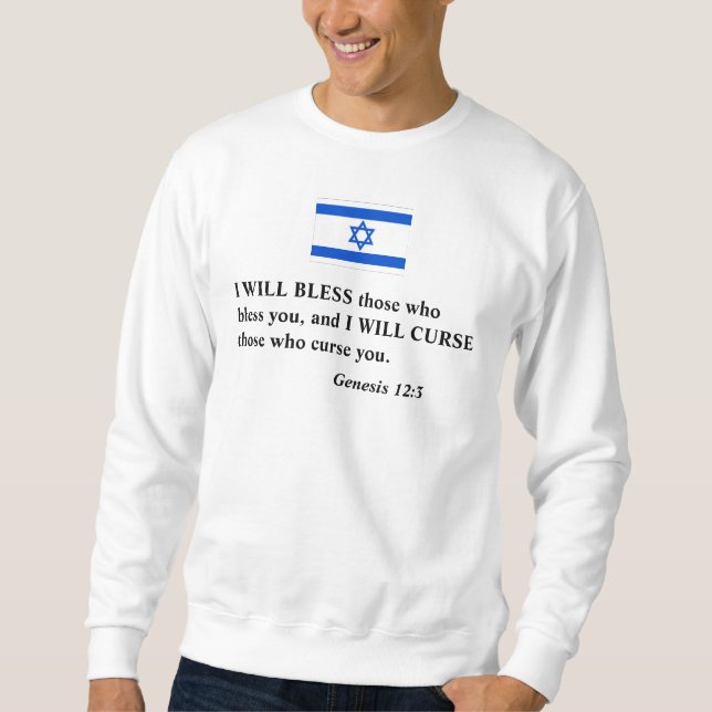 Sweatshirt Dieu bénit l'Israël (Devant)