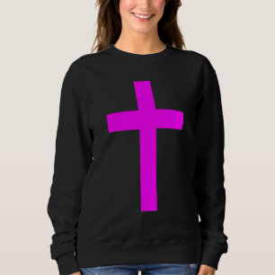 Sweatshirt Dieu chrétien Jésus Croix Magenta