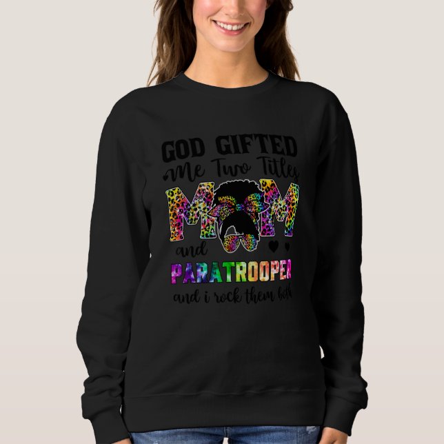 Sweatshirt Dieu Ed Me Deux Titres Maman Et Leopard Parachutis (Devant)