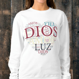 Sweatshirt Dieu et la foi Coeur des femmes chrétienne espagno