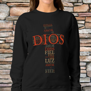 Sweatshirt Dieu et la foi Croix Chrétienne Espagnol féminin