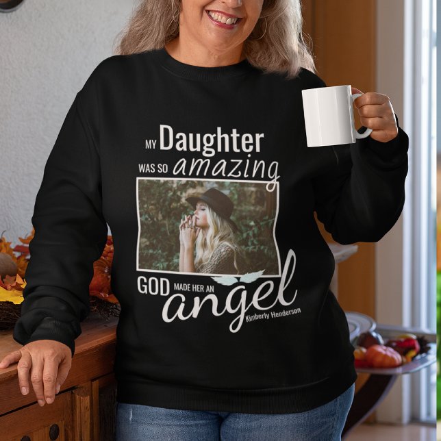 Sweatshirt Dieu leur fit un ange | Photo Funéraire Souvenir (Créateur téléchargé)