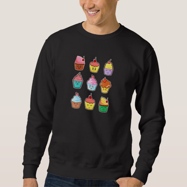 Sweatshirt Différent type de gâteau Gâteau Cuisine Chef (Devant)